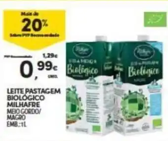 Continente Leite Pastagem Biologico Milhafre 1L promoção
