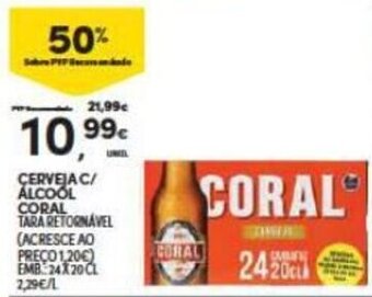 Continente Cerveja c/ Alcool Coral promoção