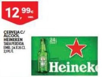 Continente Cerveja c/ Alcool Heineken 24x25cl promoção
