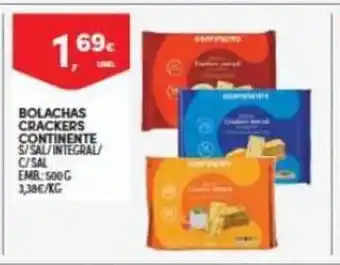 Continente Bolachas Crackers Continente 500g promoção