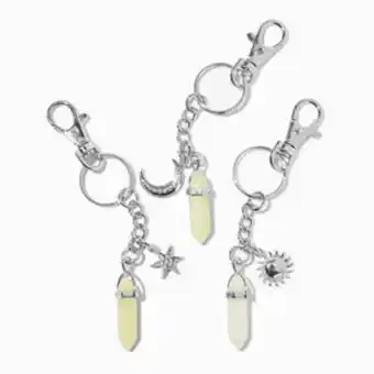 Best friends glow in the dark mystical gem keyrings - 3 pack