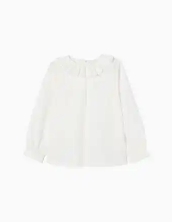 Zippy Blusa com pregas em algodão para menina 'b&s', branco promoção