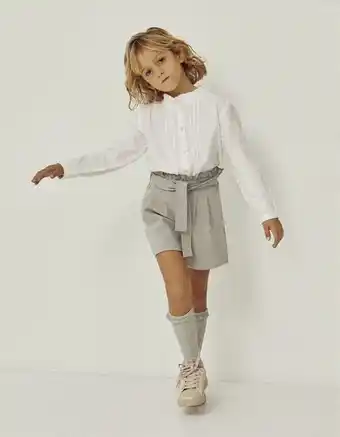 Zippy Camisa de manga comprida em algodão para menina, branco promoção