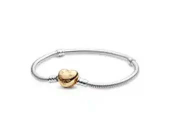 Pulseira malha snake fecho coração pandora moments