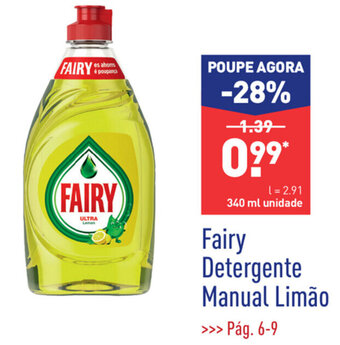 ALDI Fairy Detergente Manual Limão 340ml promoção