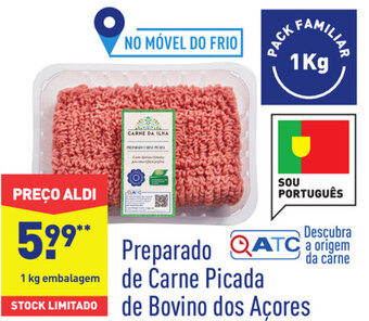 ALDI Preparado de Carne Picada de Bovino dos Açores 1kg promoção