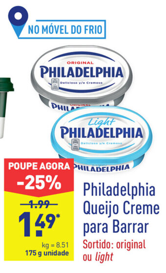 ALDI Philadelphia Queijo Creme para Barrar 175g promoção