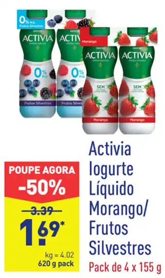 ALDI Activia Iogurte Líquido Morango/ Frutos Silvestres 620g promoção