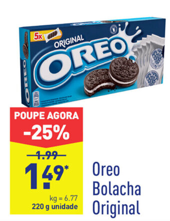 ALDI Oreo Bolacha Original 220g promoção