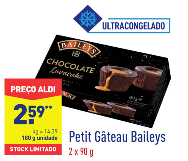 Promocao Petit Gateau Baileys 180g Em Aldi