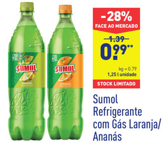 ALDI Sumol Refrigerante com Gás Laranja/ Ananás 1,25L promoção