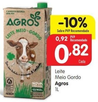 Leite semi desnatado agros