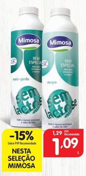 Minipreço Leite sem lactose mimosa promoção