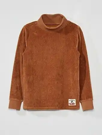 Camisola de gola alta em veludo