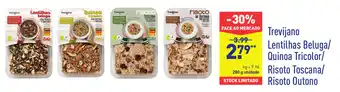 ALDI Trevijano Lentilhas Belugo/Quinao Tricolor/Risoto Toscana/Risoto Qutono 280g promoção
