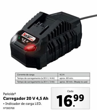 Lidl Carregador de bateria parkside promoção