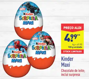 ALDI Kinder Maxi 100g promoção