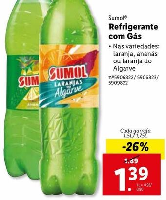 Lidl Refrigerante de laranja sumol promoção