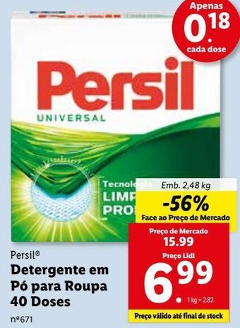 Lidl Detergente em pó persil promoção
