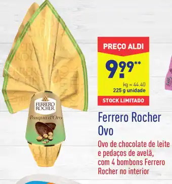 ALDI Ferrero Rocher Ovo 225g promoção