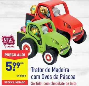 ALDI Trator de Madeira com Ovos da Páscoa promoção