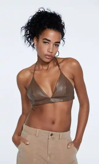 Stradivarius Bralette com efeito de pele promoção