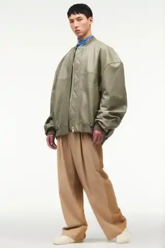 ZARA Blusão bomber de pele oversize limited edition promoção