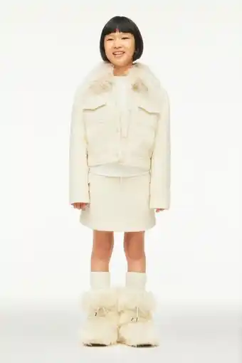 ZARA Blusão de lã com pelo sintético promoção