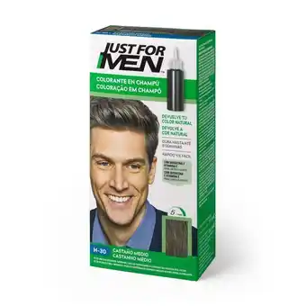 Coloração homem em champô castanho médio just for men protex