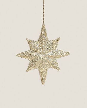 ZARA HOME Enfeite de natal estrela pequena purpurina promoção
