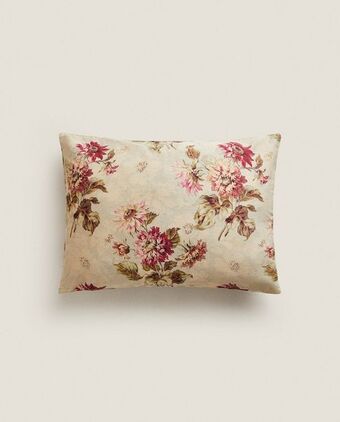 ZARA HOME Capa de almofada estampado de flores promoção