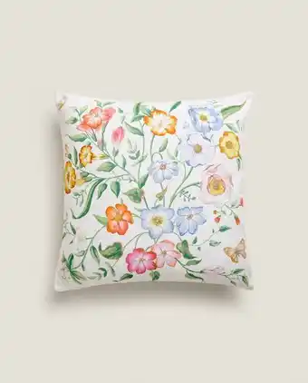 ZARA HOME Capa de almofada estampado de flores promoção