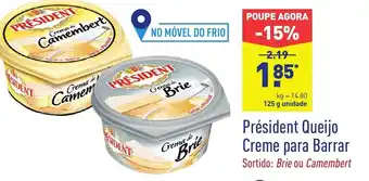 ALDI Présidente Queijo Creme para Barrar 125g promoção