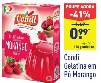 ALDI Condi Gelatina em Pó Morango 170g promoção