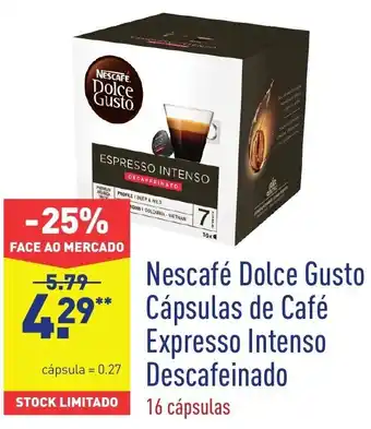 ALDI Nescafé Dolce Gusto Cápsulas de Café Expresso Intenso Descafeinado 16 Cápsulas promoção
