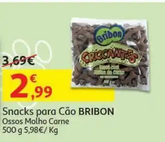 Auchan Snacks cão bribon:ossos molho carne 500g promoção