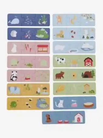 Puzzle de associação tripla - os animais - multicolor