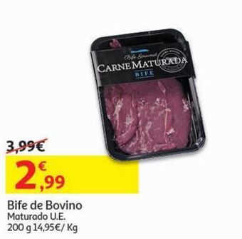 Auchan Bife de bovino maturado u.e:200gr promoção