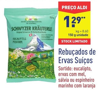 ALDI Rebuçados de Ervas Suíços 150g promoção