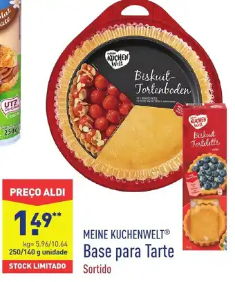 ALDI Meini Kuchenwelt Base para Tarte 250/140g promoção