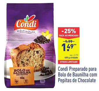 ALDI Condi Preparado para Bolo de Baunilha com Pepitas de Chocolate 400g promoção