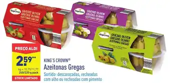 ALDI King's Crown Azeitonas Gregas promoção