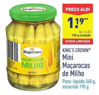 ALDI King's Crown Mini Maçarocas de Milho 190g promoção