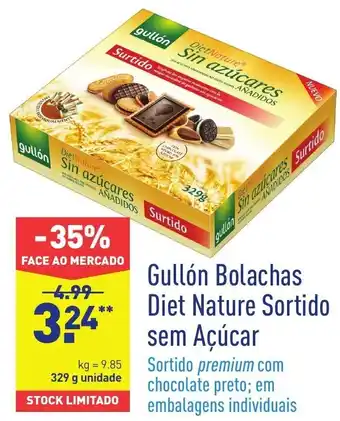 ALDI Gullón Bolachas Diet Nature Sortido sem Açucar 329g promoção