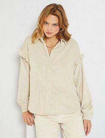 Kiabi Vestido camisa em veludo promoção