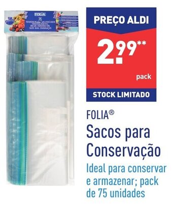 ALDI Folia Sacos para Conservação promoção