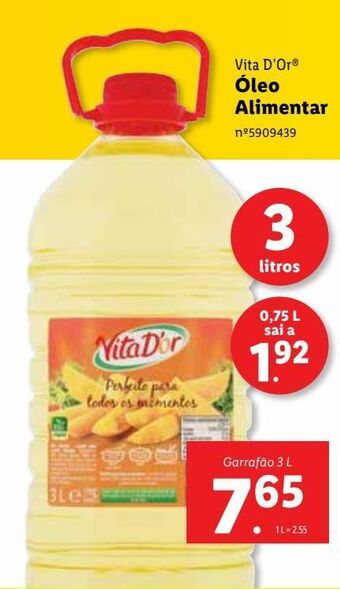 Lidl Óleo para fritar vitad'or promoção