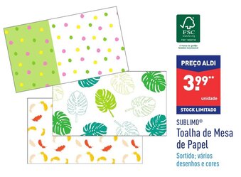 Toalha de Mesa de Papel