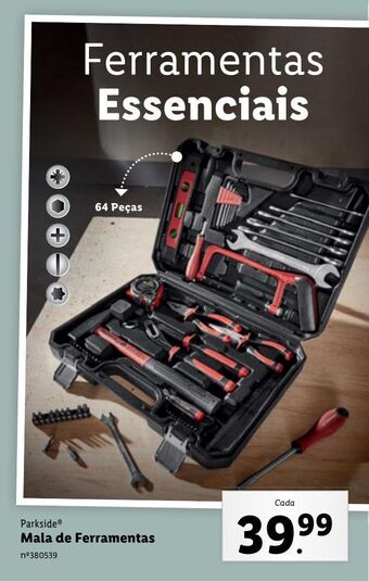 Lidl Mala de ferramentas parkside promoção