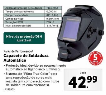 Lidl Capacete de segurança parkside promoção
